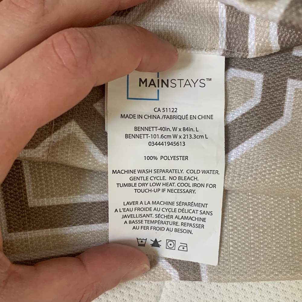 🍀4 for $25🍀 Mainstays Two Panels Curtains Tan/Havane - Picture 4 of 7